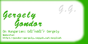 gergely gondor business card