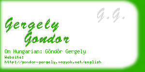 gergely gondor business card